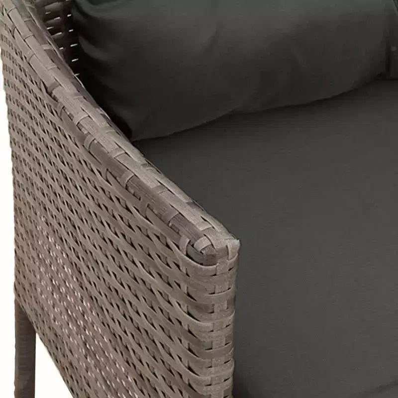 vidaXL Set Divani da Giardino con Cuscini 2 pz Nero e Crema in Polyrattan