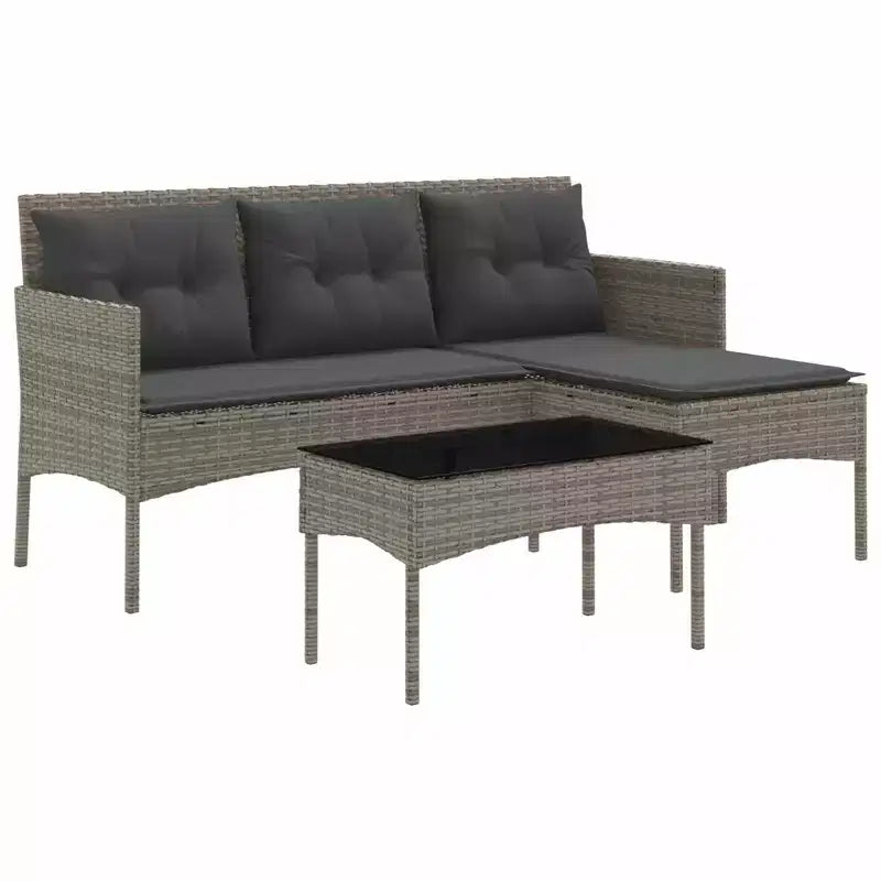 vidaXL Set Divani da Giardino con Cuscini 2 pz Nero e Crema in Polyrattan