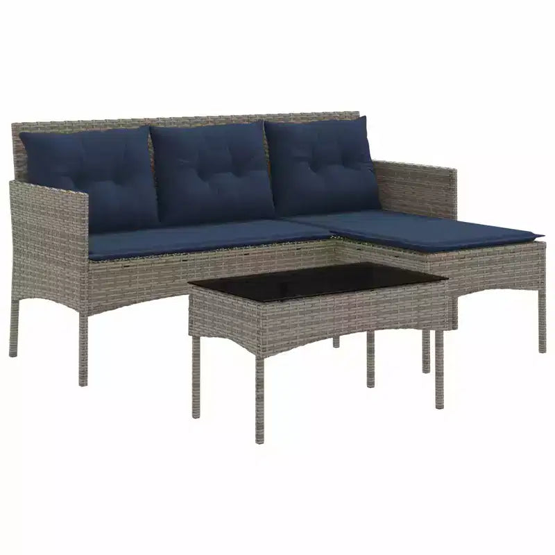 vidaXL Set Divani da Giardino con Cuscini 2 pz Nero e Crema in Polyrattan