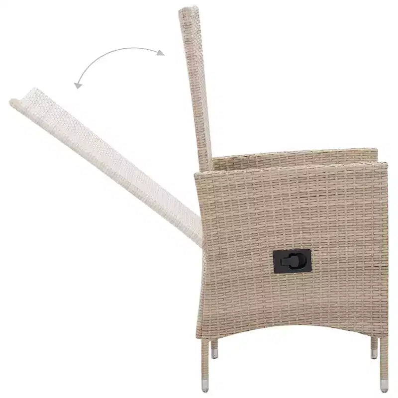 vidaXL Set da pranzo per esterni in PE Rattan 75x150 cm