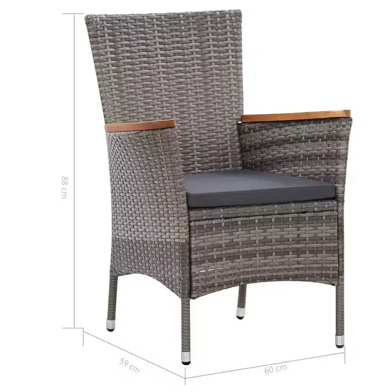 vidaXL Set da pranzo da giardino Rattan Polyrattan Set da 9 pezzi Sedute numerose