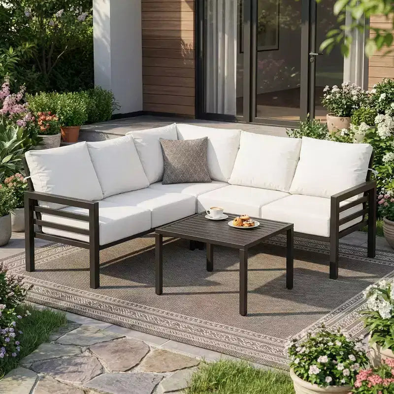 Karl Home | Salotto da esterno angolare in metallo