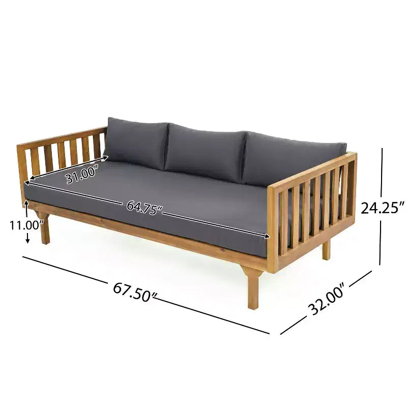 Christopher Knight Home Claremont set da conversazione da 4 pezzi moderno da esterno in legno di acacia con cuscini