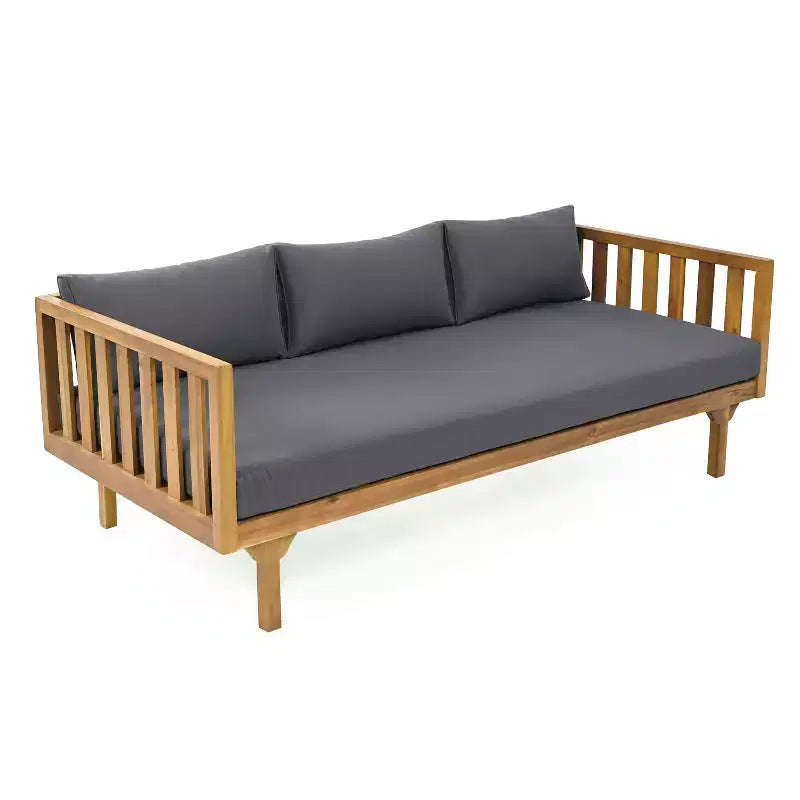 Christopher Knight Home Claremont set da conversazione da 4 pezzi moderno da esterno in legno di acacia con cuscini