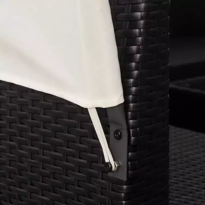 vidaXL Set divano da giardino con tettoia in polyrattan antracite