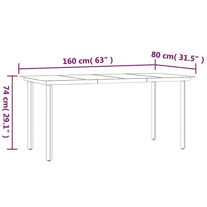 vidaXL Set da pranzo da esterni 5 pz in rattan PE nero