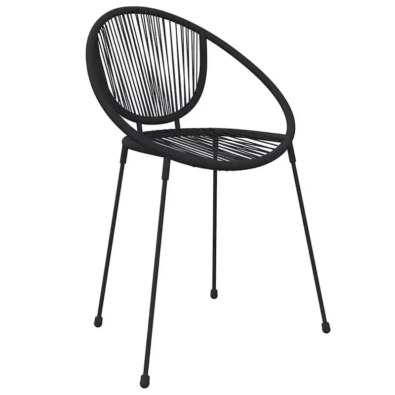 vidaXL Set da pranzo da esterni 5 pz in rattan PE nero