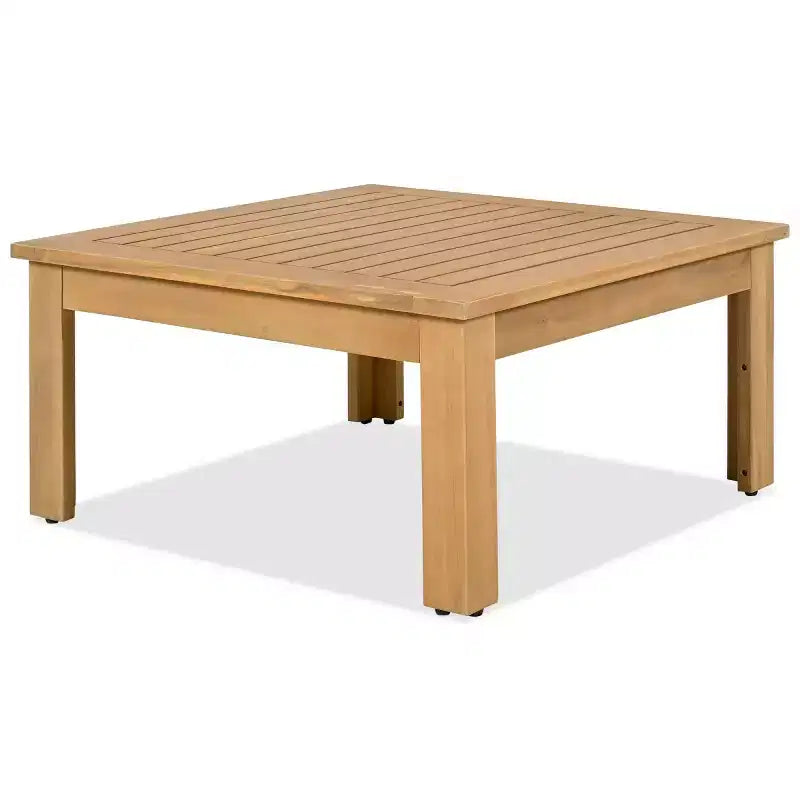 Set da conversazione moderno da esterno in legno a 4 pezzi con cuscini, divano sezionale a L con tavolino da caffè per patio, cortile-Panipeachy