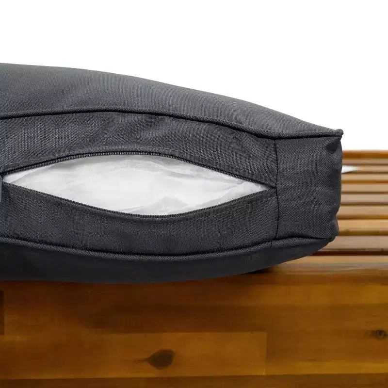 Set da conversazione da patio per piccoli spazi, seduta da esterno in legno di acacia con cuscini e tavolino pieghevole per balcone, ponte, giardino-Panipeachy