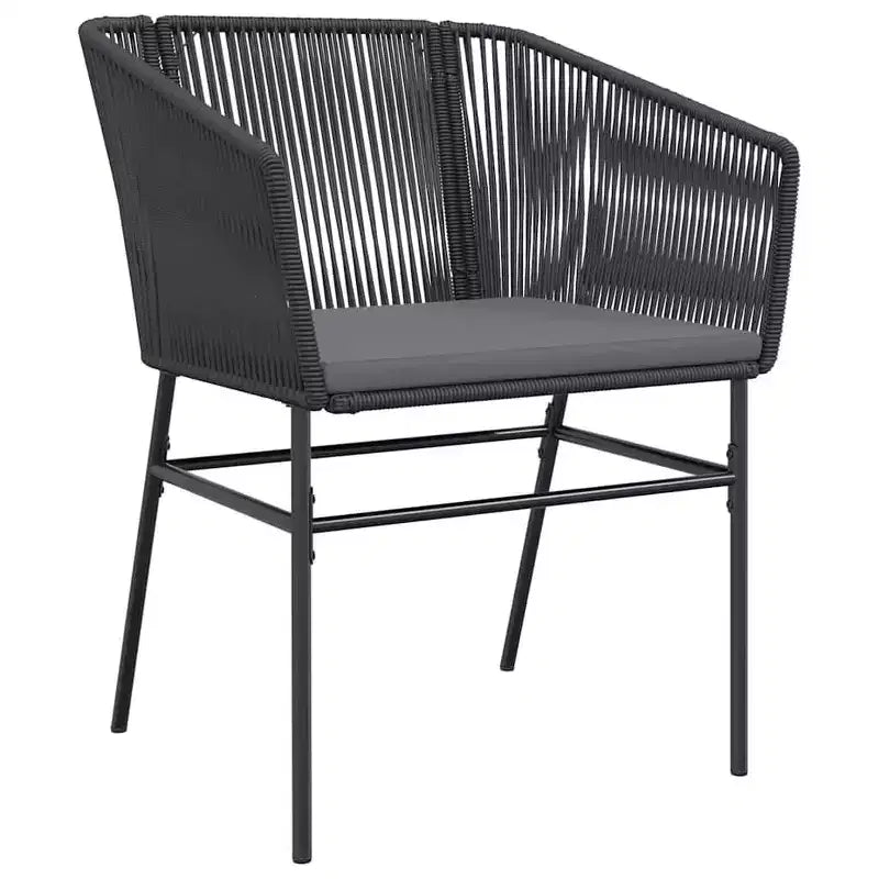 vidaXL Set da pranzo da giardino con cuscini 5 pz in acciaio verniciato a polvere nero
