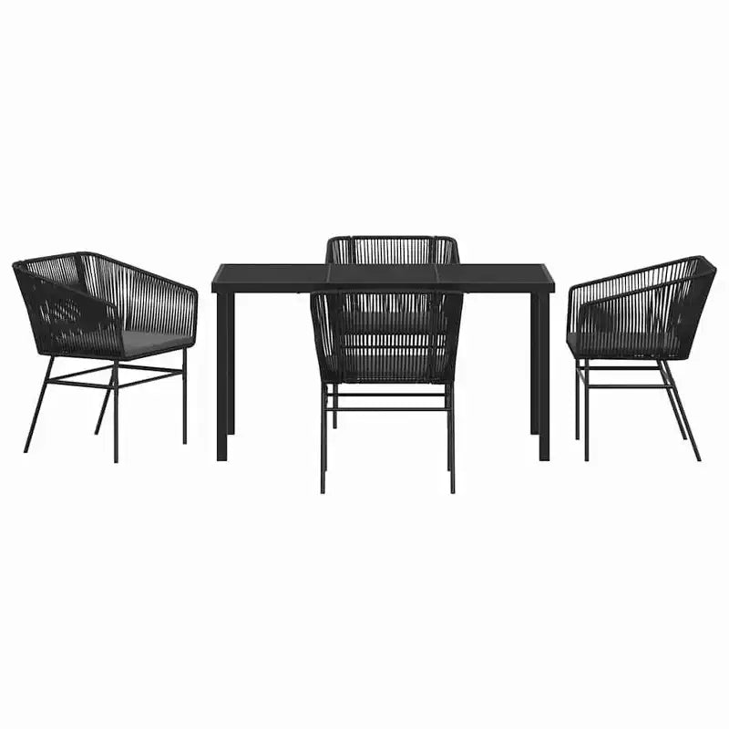 vidaXL Set da pranzo da giardino con cuscini 5 pz in acciaio verniciato a polvere nero