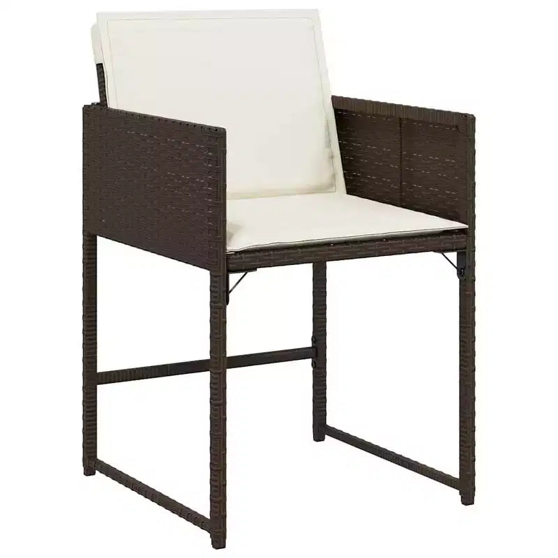 vidaXL Set da pranzo da giardino con cuscini 5 pz marrone in polyrattan