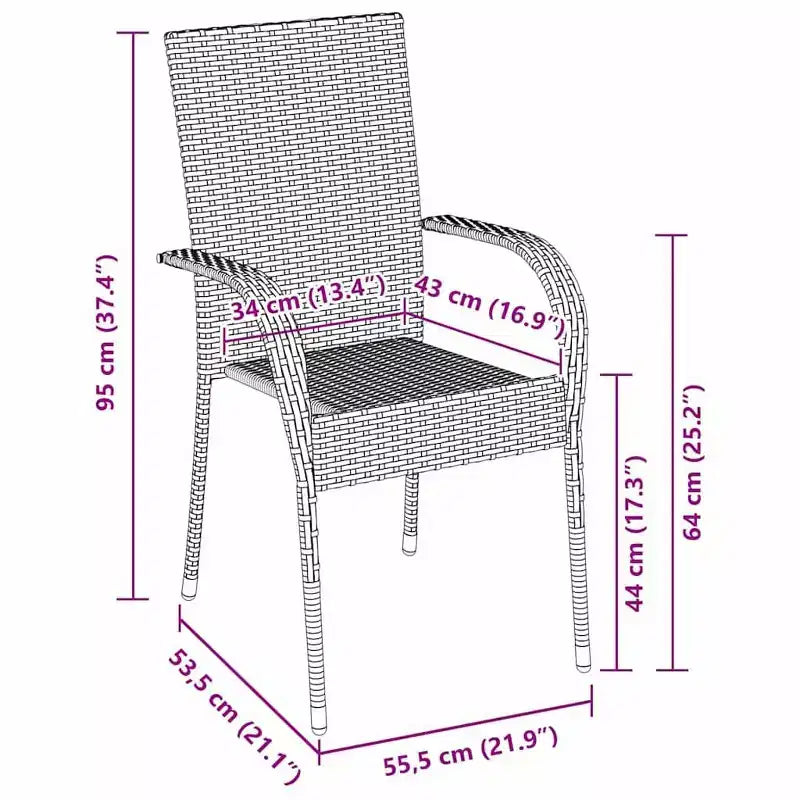 vidaXL Set da pranzo da giardino 5 pz in acciaio verniciato a polvere marrone