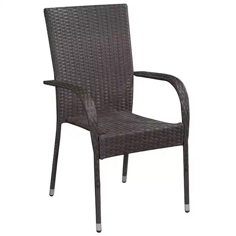 vidaXL Set da pranzo da giardino 5 pz in acciaio verniciato a polvere marrone