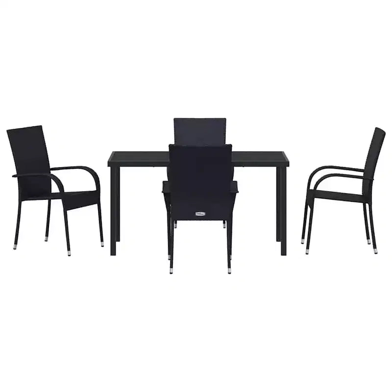 vidaXL Set da pranzo da giardino 5 pz in acciaio verniciato a polvere nero