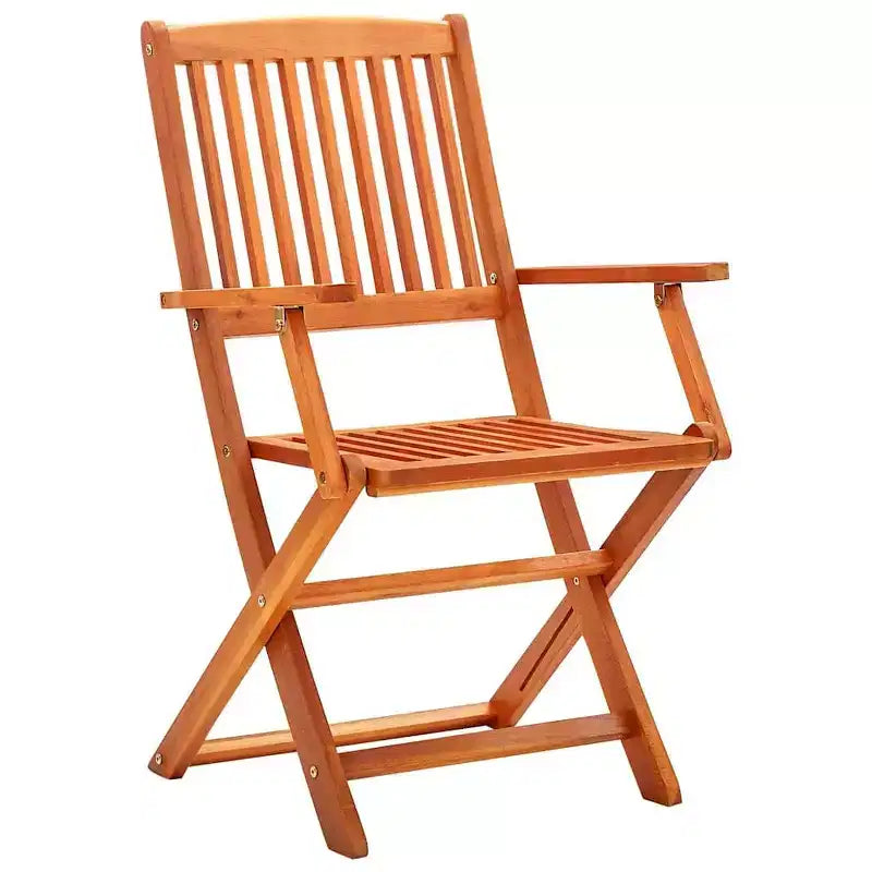 vidaXL Set da pranzo pieghevole da 5 pezzi in legno massello di eucalipto