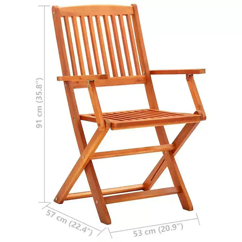 vidaXL Set da pranzo pieghevole da 5 pezzi in legno massello di eucalipto