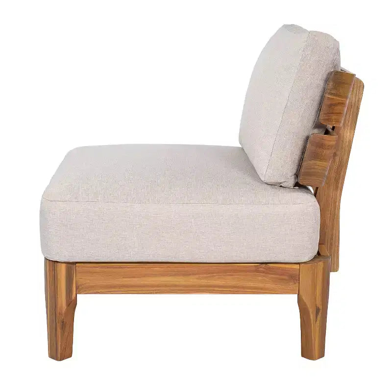 Christopher Knight Home Nikhil Set Conversazione Moderno da 3 Pezzi in Acacia con Cuscini (Tavolo Non Incluso)