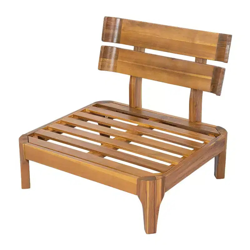 Christopher Knight Home Nikhil Set Conversazione Moderno da 3 Pezzi in Acacia con Cuscini (Tavolo Non Incluso)
