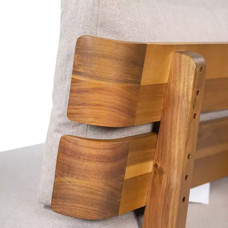 Christopher Knight Home Nikhil Set Conversazione Moderno da 3 Pezzi in Acacia con Cuscini (Tavolo Non Incluso)