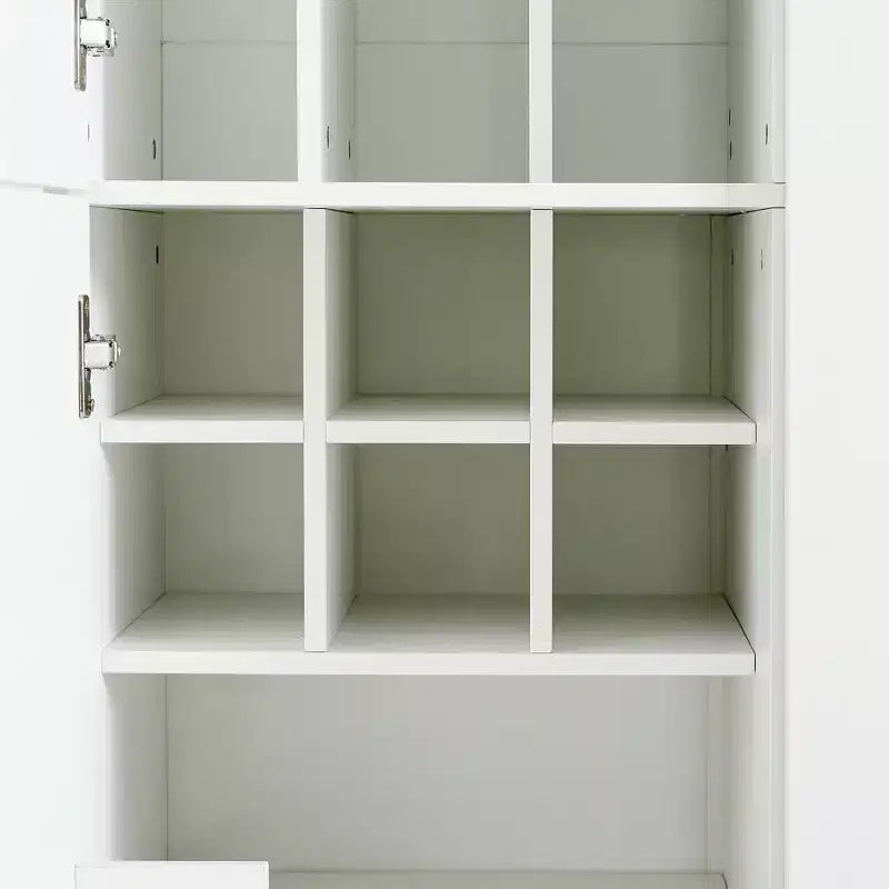 Dispensa da cucina indipendente Whisen alta 71', grande mobile contenitore per sala da pranzo con credenza e buffet a 6 ante, ripiani regolabili