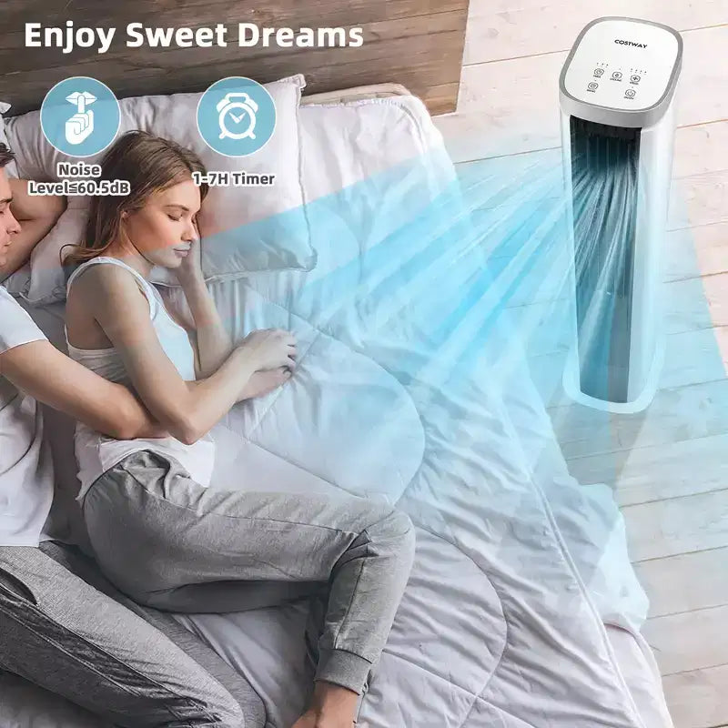 Costway 3-in-1 draagbare verdampingsluchtkoeler, 40' bladloze verkoelingstorenventilator met timer
