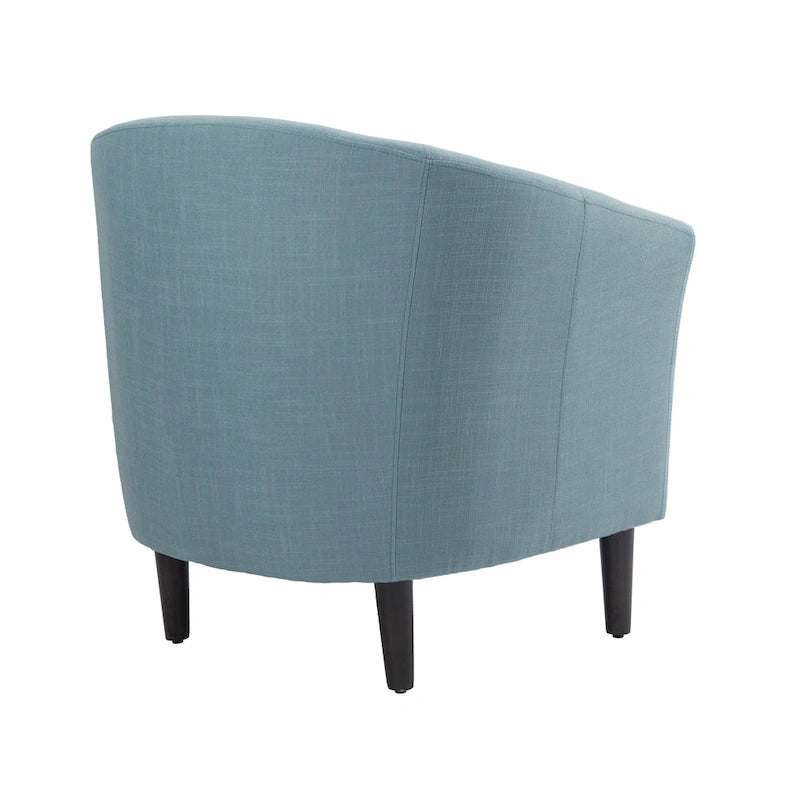 Set di 2 poltrone d'accento moderne in lino, a forma di botte, poltrone club