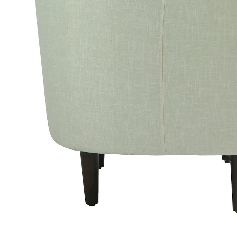 Set di 2 poltrone d'accento moderne in lino, a forma di botte, poltrone club