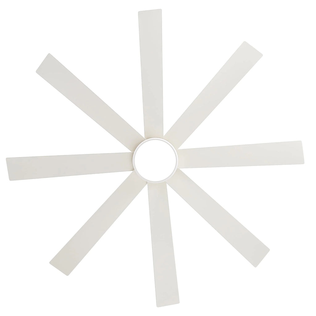 Ventilatore da soffitto nero da 65 pollici con 8 pale, LED, luce e telecomando
