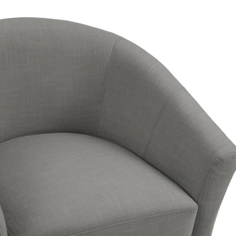 Set di 2 poltrone d'accento moderne in lino, a forma di botte, poltrone club