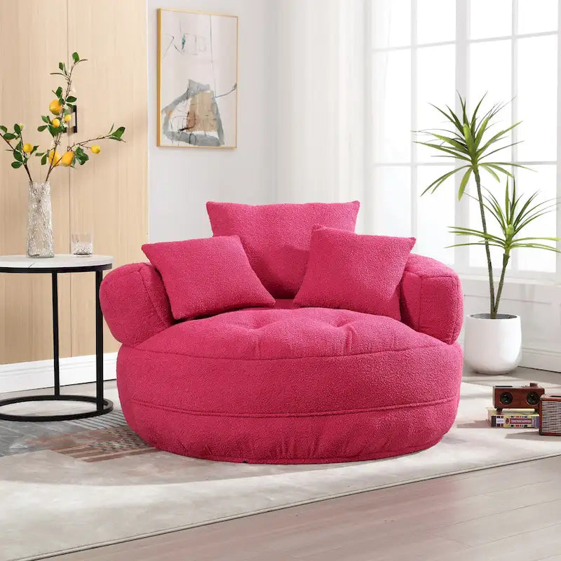 Poltrona rotonda Lazy Sofa - Bianco/Blu/Grigio/Giallo/Arancione/Rosa acceso/Blu navy/Verde, posto singolo e doppio