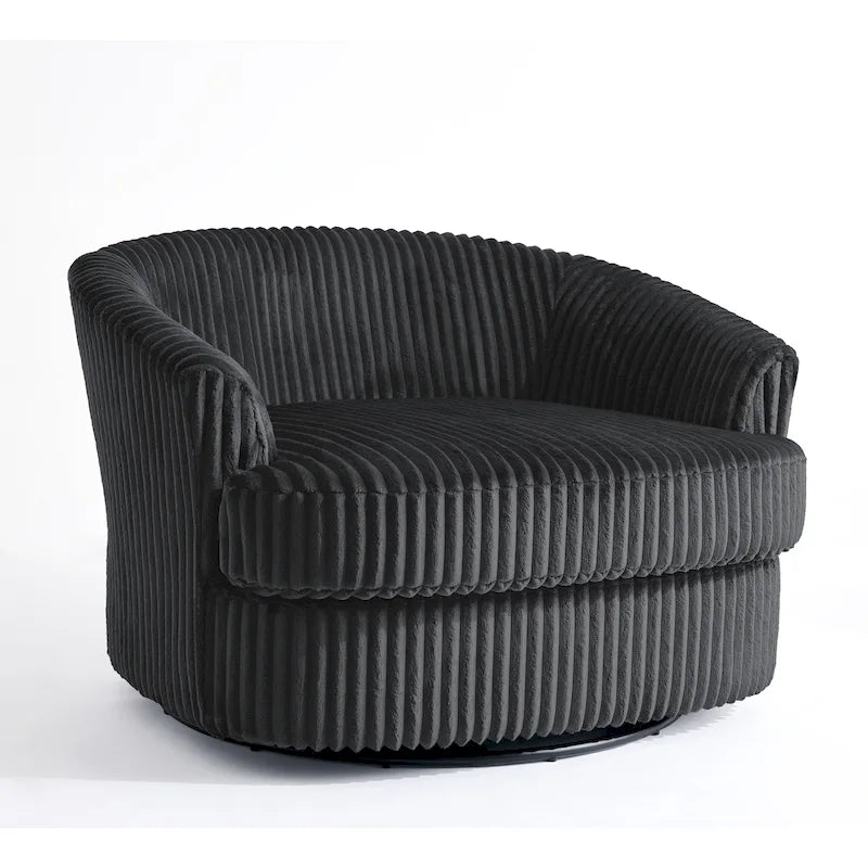 Pultruna Barrel li Tdur, Oversized 43 W, b’Corduroy Plush u Armrests Imdaħħlin