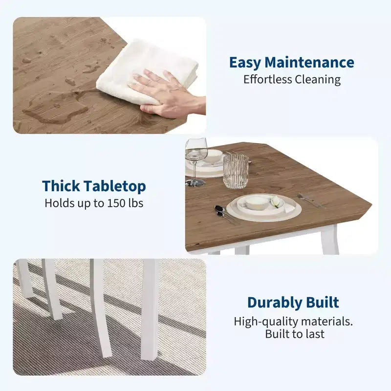 Set da cucina composto da tavolo e sedie con struttura in metallo, 5 pezzi, con design smussato