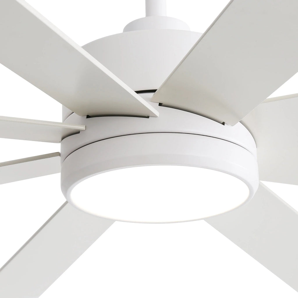 Ventilatore da soffitto nero da 65 pollici con 8 pale, LED, luce e telecomando