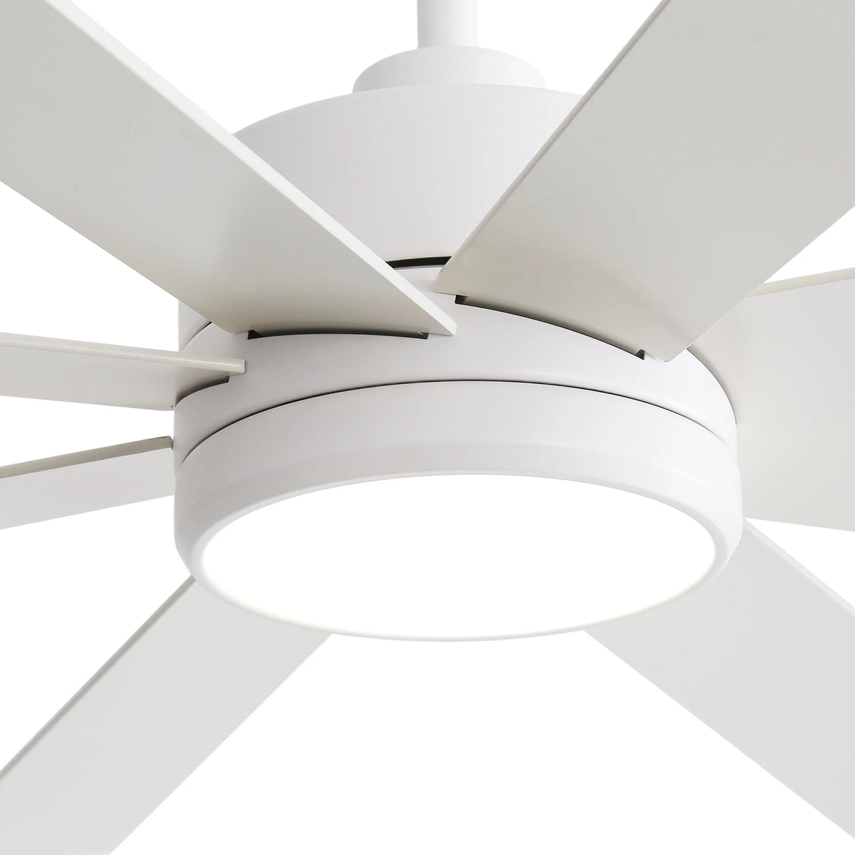 Ventilatore da soffitto nero da 65 pollici con 8 pale, LED, luce e telecomando