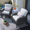 HOOOWOOO Set di 2 sedie da esterno per patio in vimini e rattan