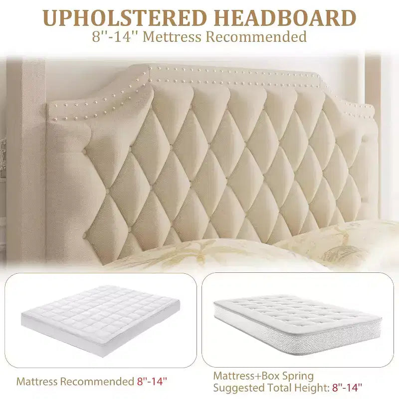 Struttura letto a baldacchino Queen Size con pali e supporti angolari a 4 punti, doghe in legno massello, senza necessità di rete a molle, silenziosa
