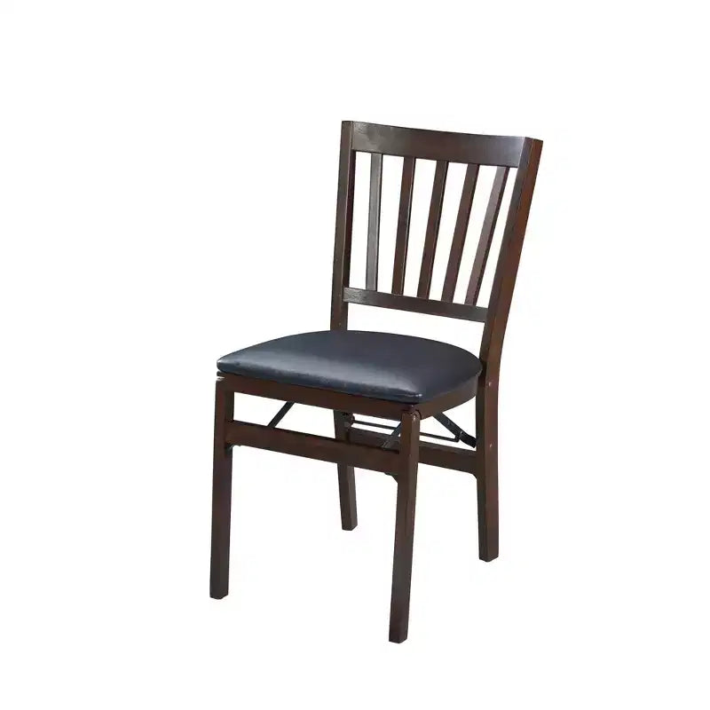Sedia pieghevole marrone espresso con sedile imbottito, set da 2
