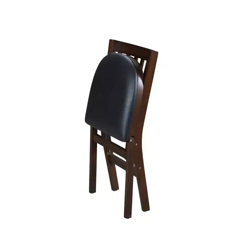 Sedia pieghevole marrone espresso con sedile imbottito, set da 2
