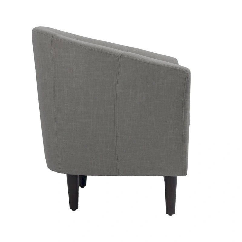 Set di 2 poltrone d'accento moderne in lino, a forma di botte, poltrone club