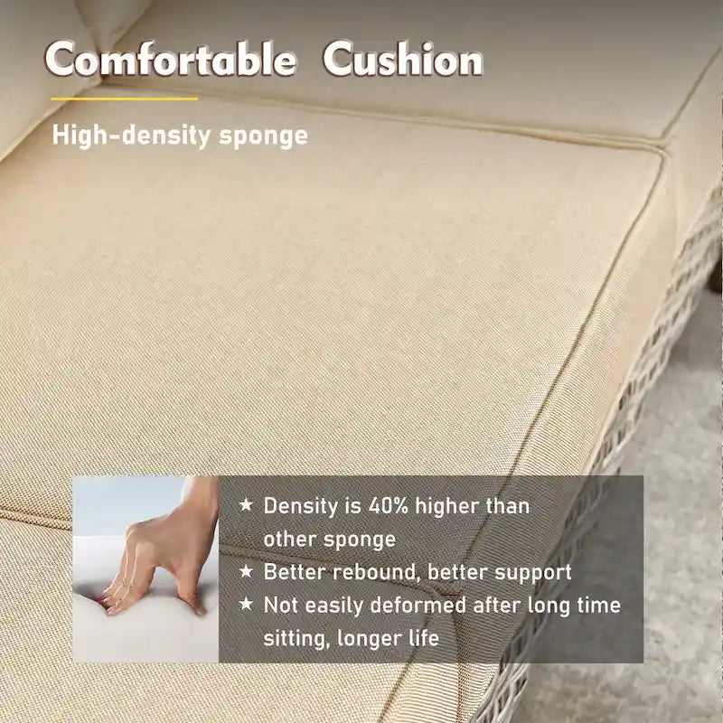 XIZZI 9-dijelni set vrtnog namještaja za terasu za druženje s okretnom stolicom