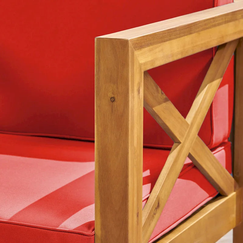Set da conversazione da esterno Brava in legno di acacia, 6 pezzi, di Christopher Knight Home