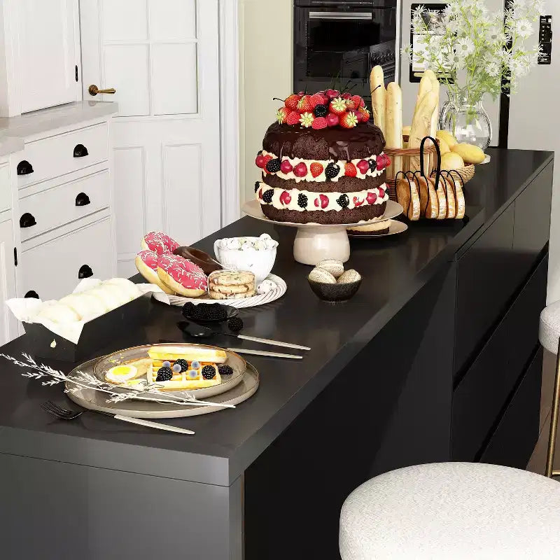 Credenza buffet girevole/estensibile intelligente con 6 cassetti, piano di lavoro estensibile, tappetino antiscivolo, tavolo da pranzo girevole, dispensa a isola da cucina