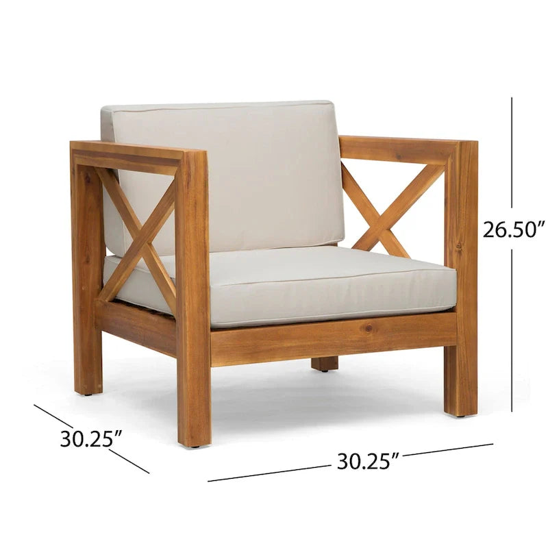 Set da conversazione da esterno Brava in legno di acacia, 6 pezzi, di Christopher Knight Home