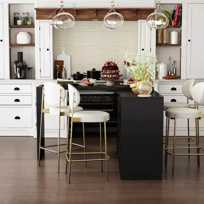 Credenza buffet girevole/estensibile intelligente con 6 cassetti, piano di lavoro estensibile, tappetino antiscivolo, tavolo da pranzo girevole, dispensa a isola da cucina