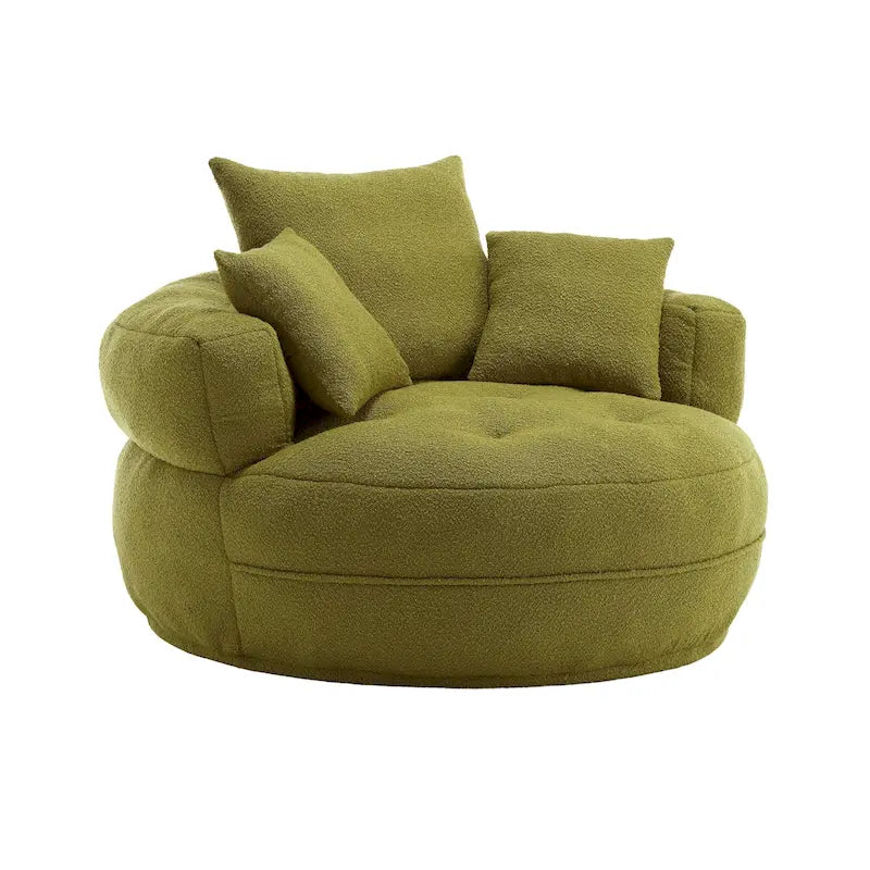 Round Lazy Sofa Chair ¨C White/Blue/Grey/Yellow/Orange/Rose Red/Navy/Green, Single & Couple Seat