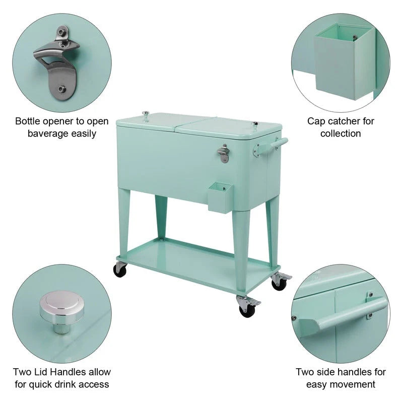 Frigo portatile in ferro verniciato da 80 QT con ripiano