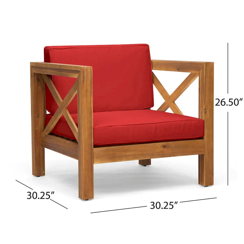 Set da conversazione da esterno Brava in legno di acacia, 6 pezzi, di Christopher Knight Home