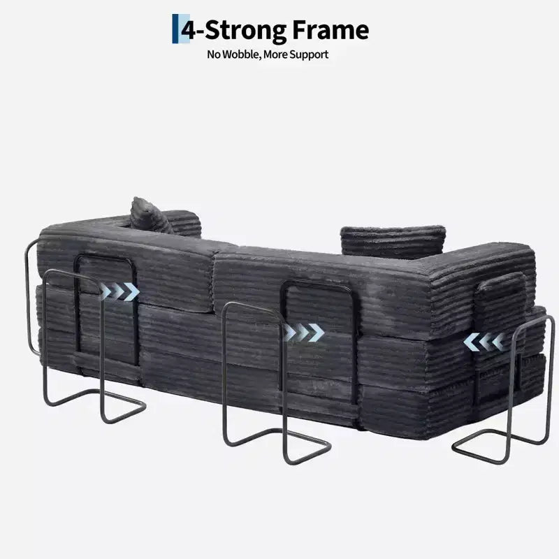 Divano letto convertibile 5 in 1 da 80,7" in velluto a coste, 544 kg, nessun montaggio richiesto