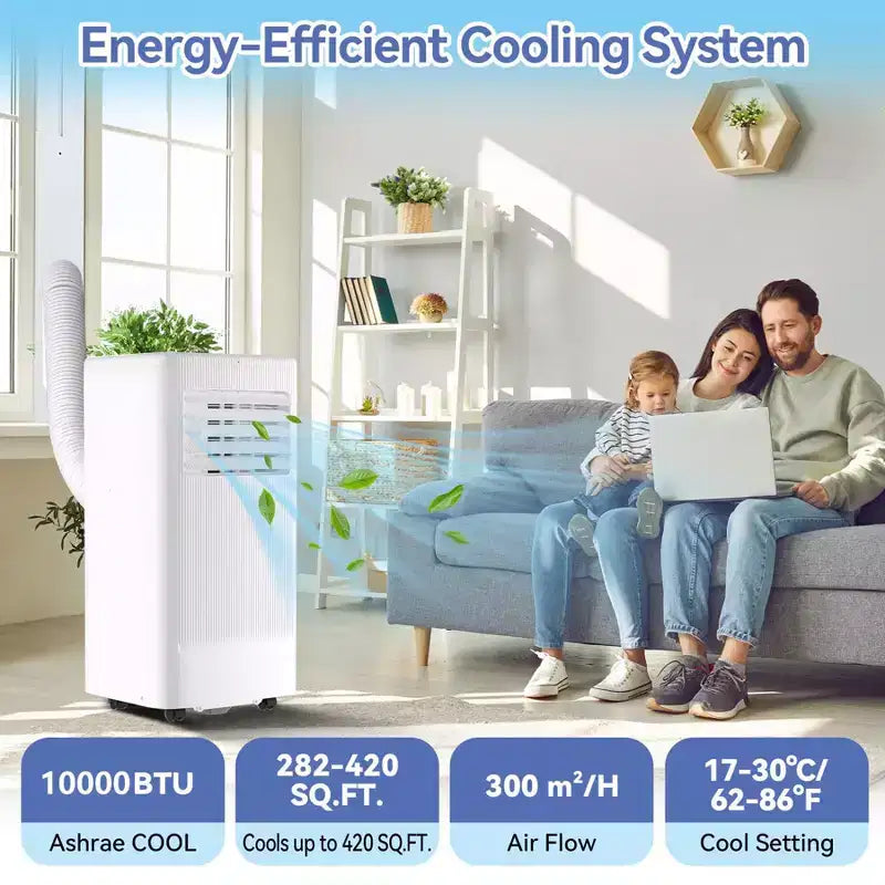Condizionatori portatili, Flarhetoric da 10000 BTU per raffreddamento/ventilazione/deumidificazione 3 IN 1, unità portatile per ambienti di 560 SQ.FT, unità per ambienti a bassa rumorosità